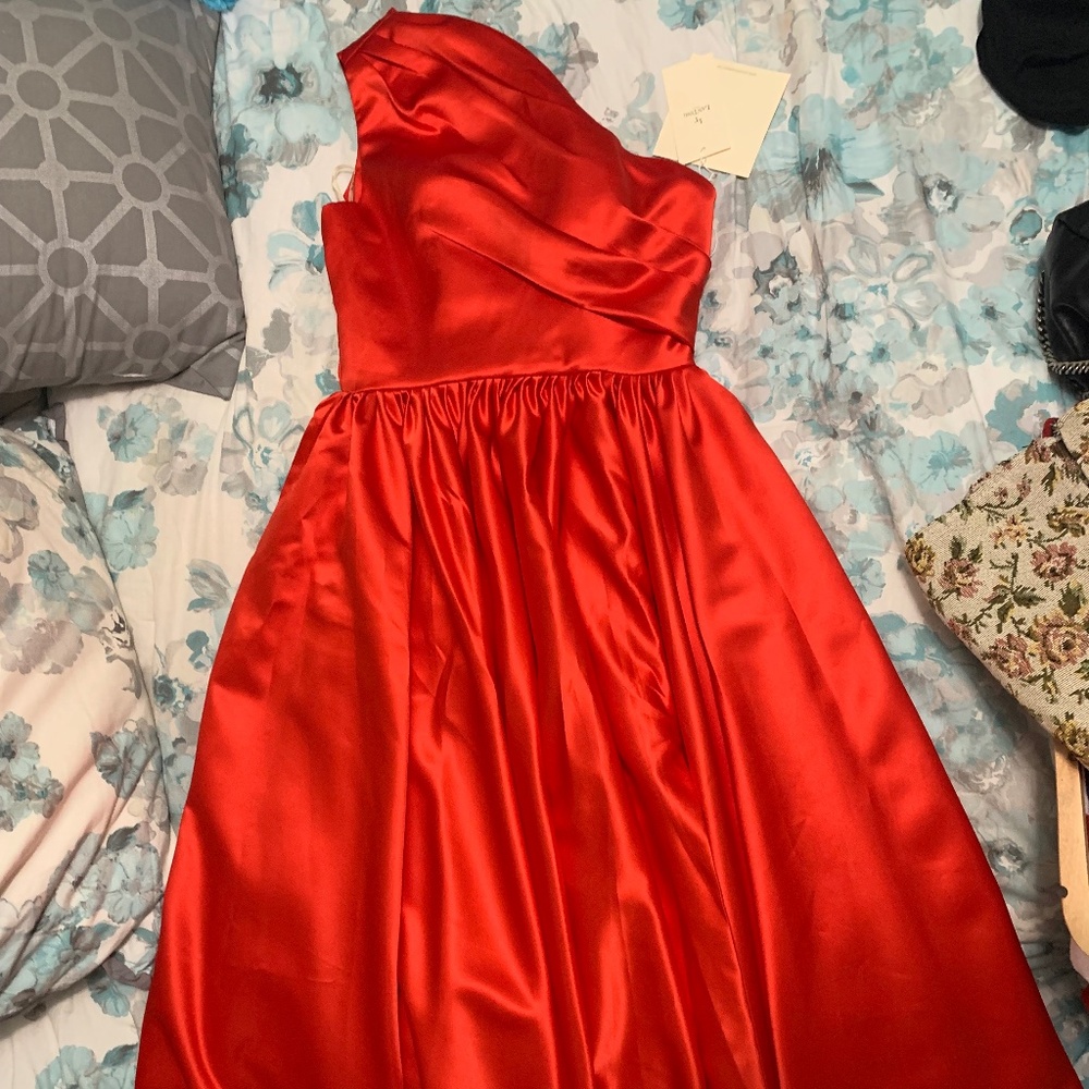 Red dress, A-line cut, Evening gown